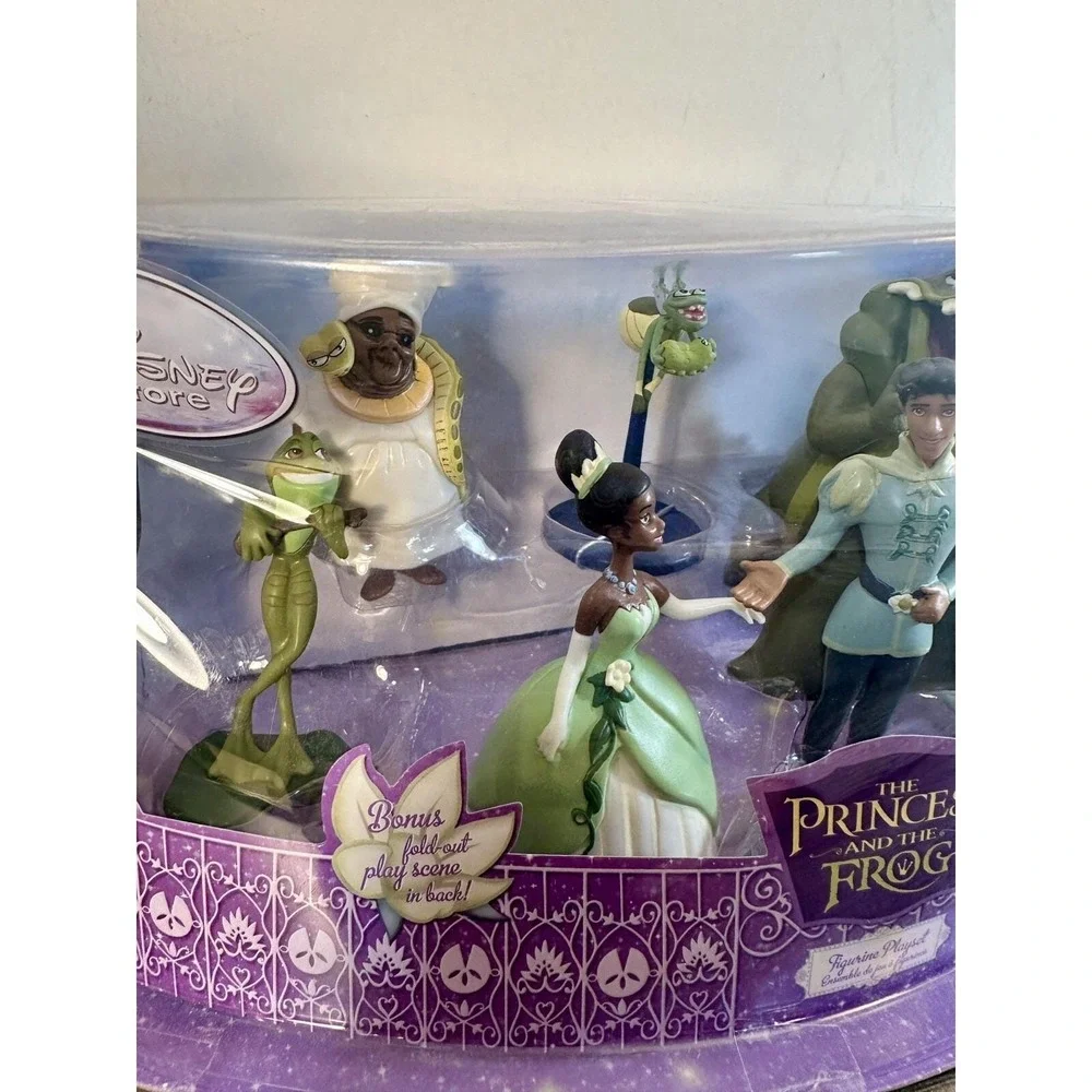 RARE! Princess and the Frog Figurine Playset Disney Store 7 pc NEW Cake Topper‎